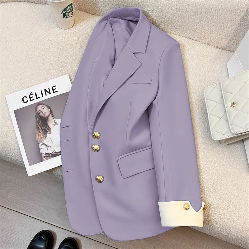 Women's Elegant Blazer with Gold Button Details Mune Fashion