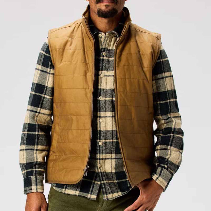 Men's Padded Quilted Vest with Stand-Up Collar and Two-Way Zipper Mune Fashion
