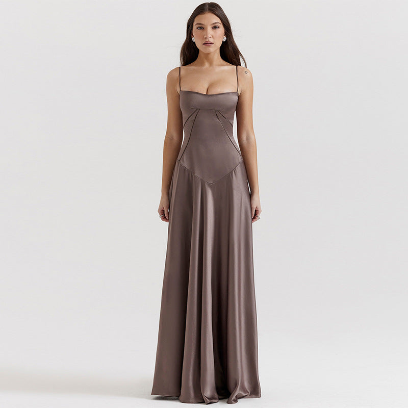 Ladies Elegant Evening Dress with Tailored Cut and Flowy Skirt Mune Fashion