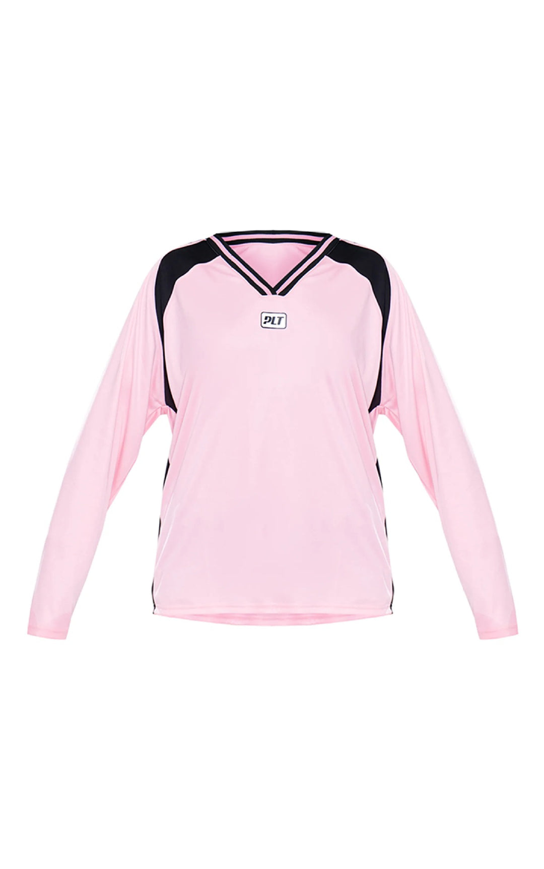 Men's Long Sleeve Sports Jersey in Oversized Cut with V-Neck and Contrast Panels Mune Fashion