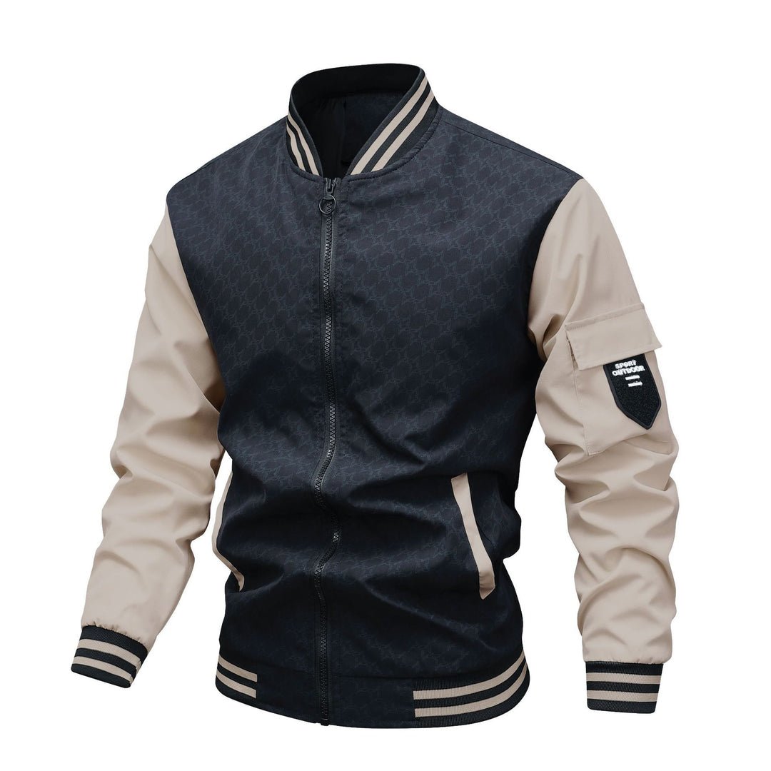 Men's Fashion Bomber Jacket with Stand-Up Collar Mune Fashion