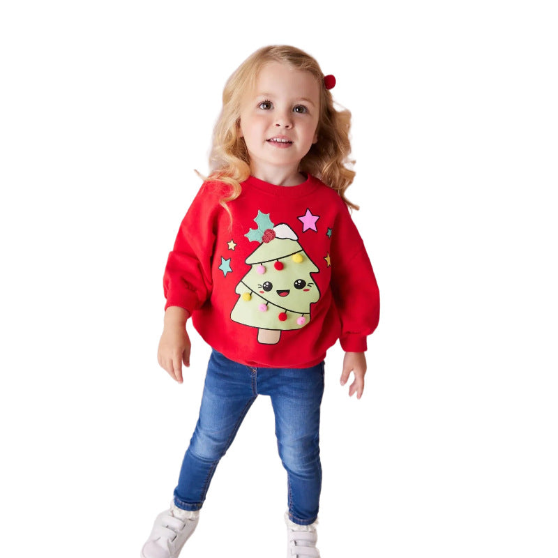 Girl's sweater with festive Christmas tree motif Mune Fashion