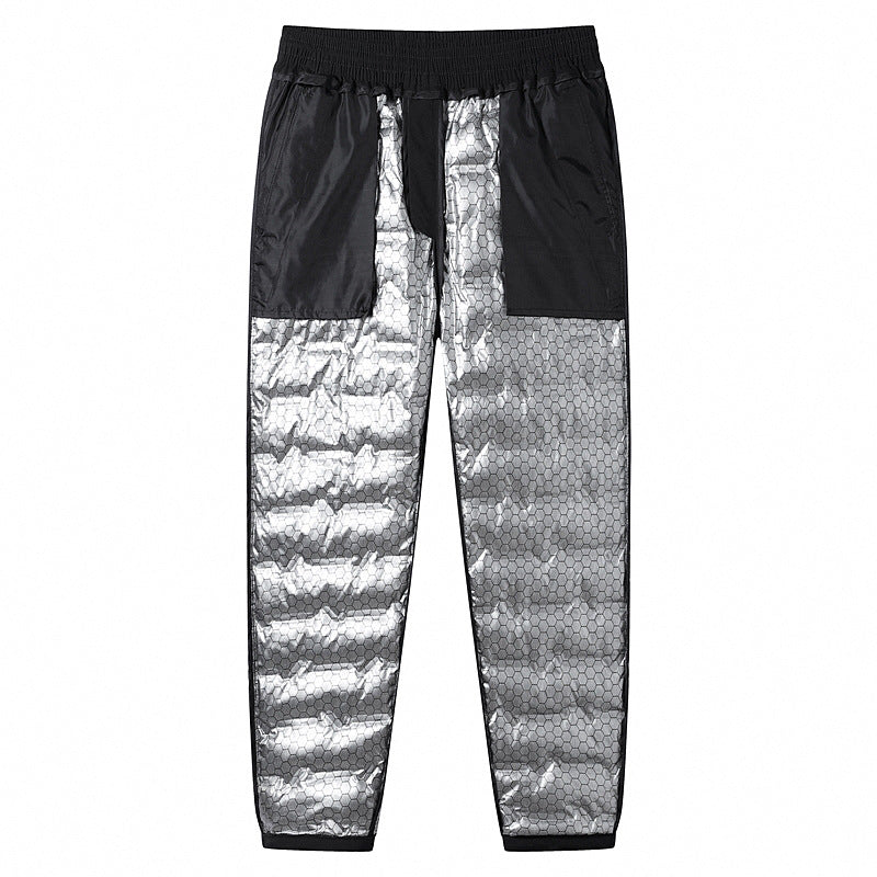 Men's Padded Thermal Pants with Quilting, Elastic Waistband and Zipper Pockets Mune Fashion