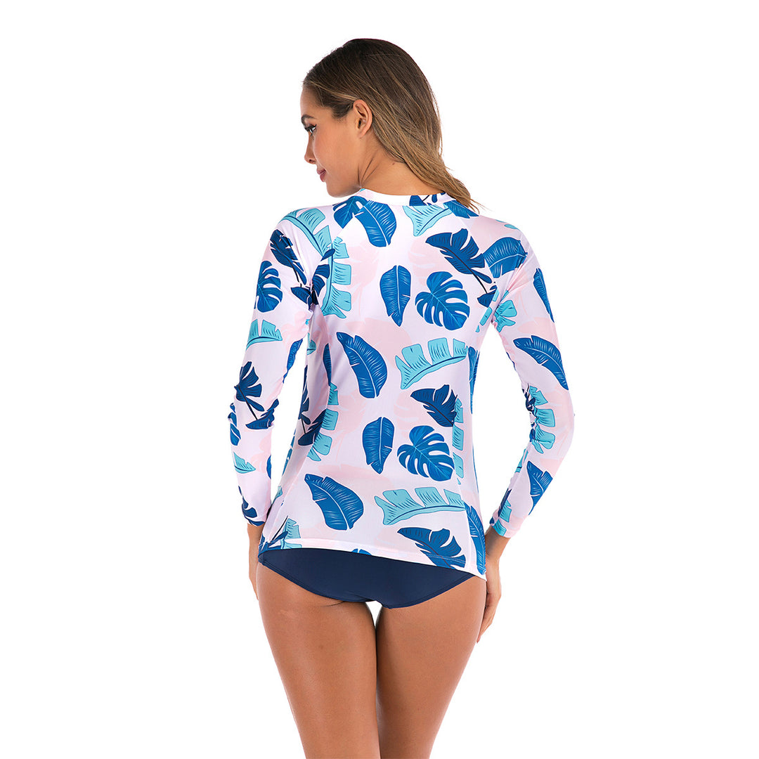 Women Long Sleeve Surf Suit with Floral Pattern Mune Fashion