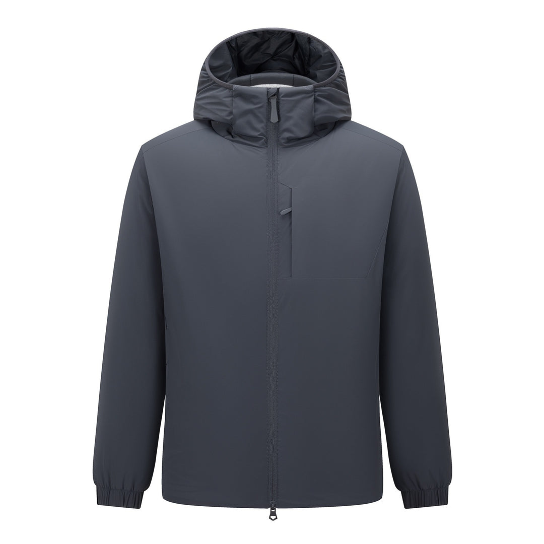 Men's Lightweight Waterproof Softshell Rain Jacket with Hood and Hidden Chest Pocket Mune Fashion