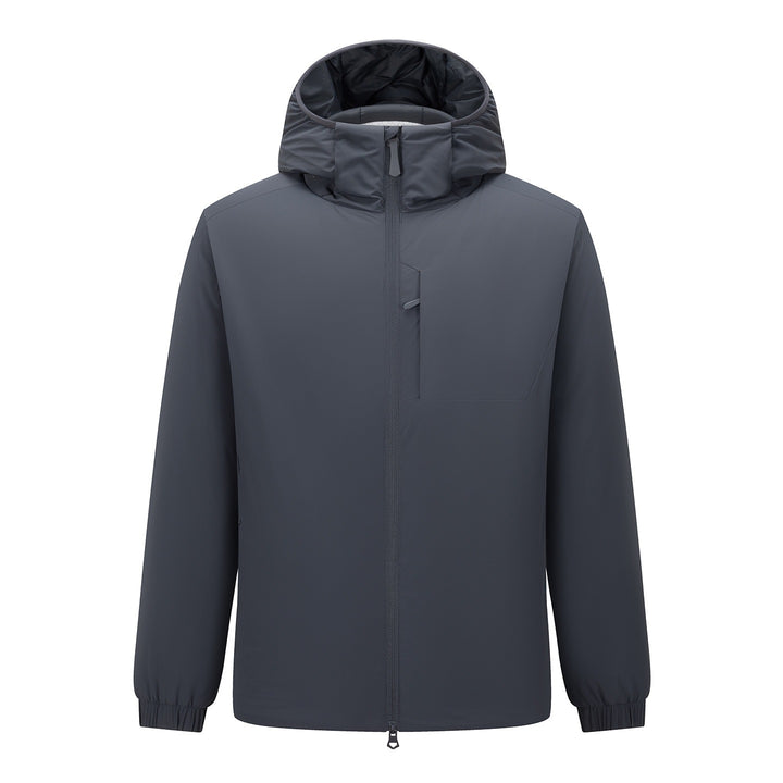 Men's Lightweight Waterproof Softshell Rain Jacket with Hood and Hidden Chest Pocket Mune Fashion