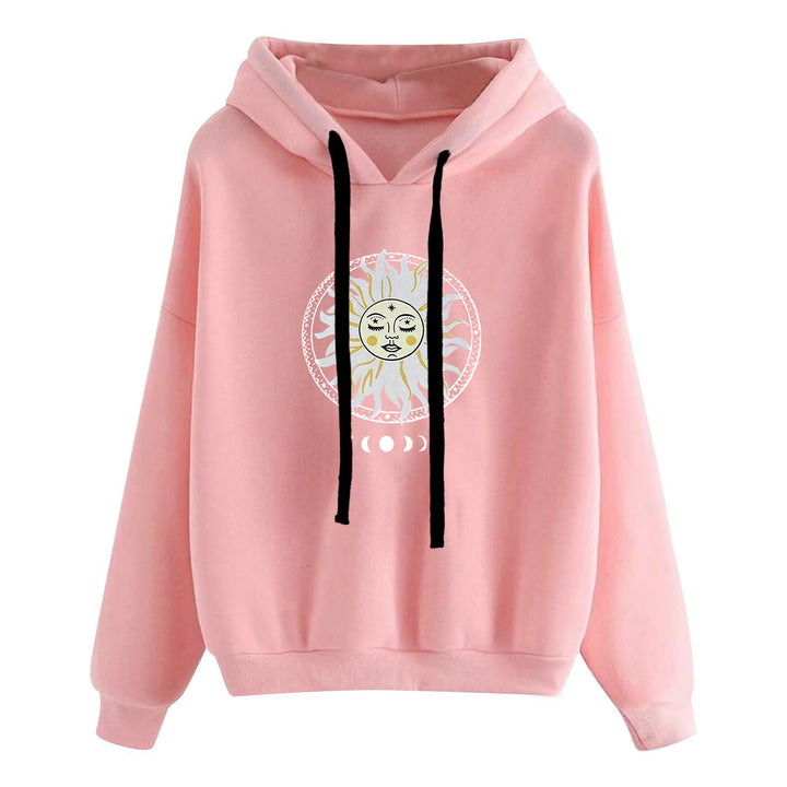 Women's casual oversized hoodie with heart and paw print, drawstring and ribbed cuffs Mune Fashion