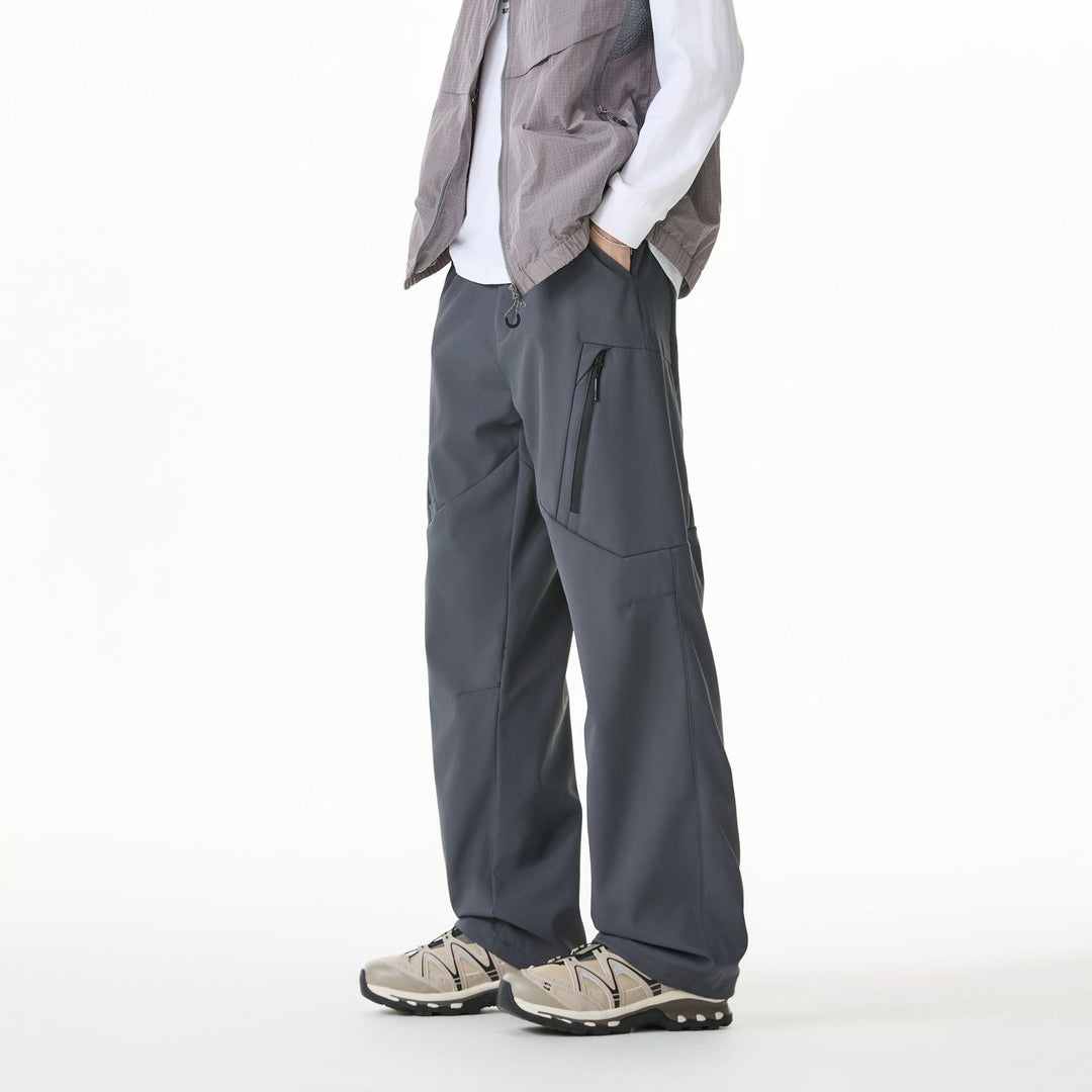 Men's Technical Cargo Pants with Elastic Waistband and Water-Repellent Zipper Pockets Mune Fashion