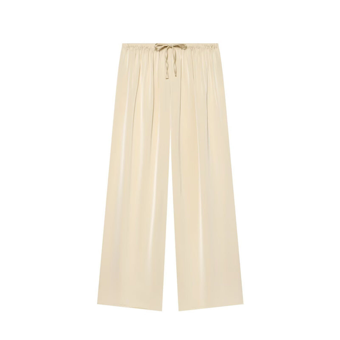 Women’s airy-wide Palazzo pants with elastic waistband and drawstring Mune Fashion
