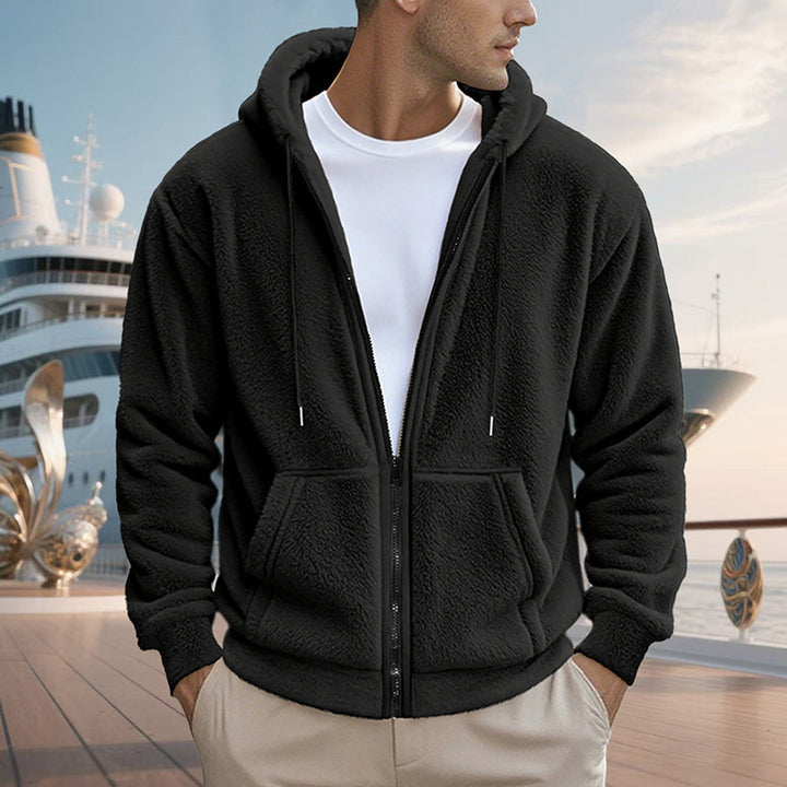 Men's Teddy Fleece Hooded Jacket with Full Zip and Kangaroo Pockets Mune Fashion