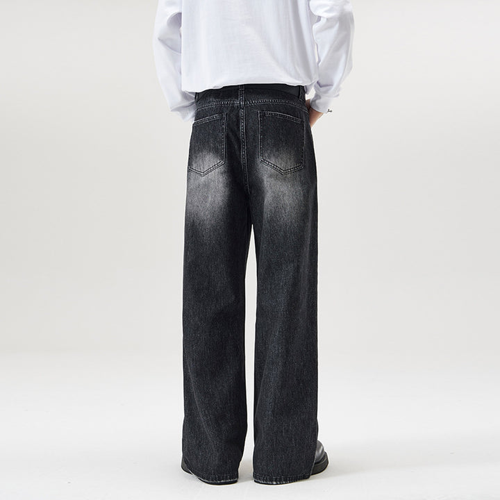 Men's Wide Jeans in Loose Fit with High Waist and Used Effect Mune Fashion