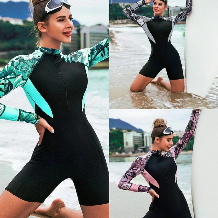 Women’s Surf Suit with Floral Design and Elegant Ruffles Mune Fashion