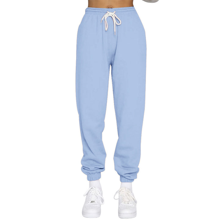 Women nan High-Waist Relax-Jogging Pants with elastic comfort waistband, drawstring and ribbed ankle cuffs Mune Fashion