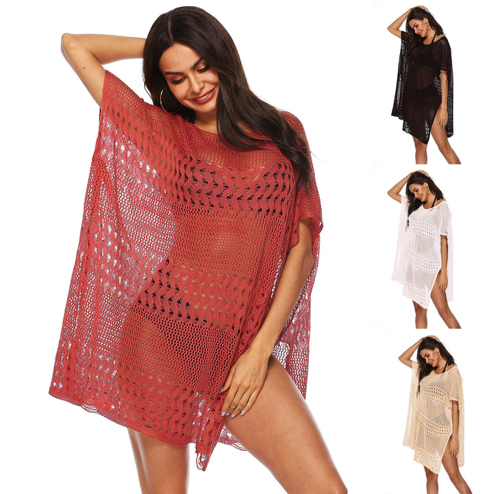 Ladies elegant beach sarong with intricate crochet pattern Mune Fashion