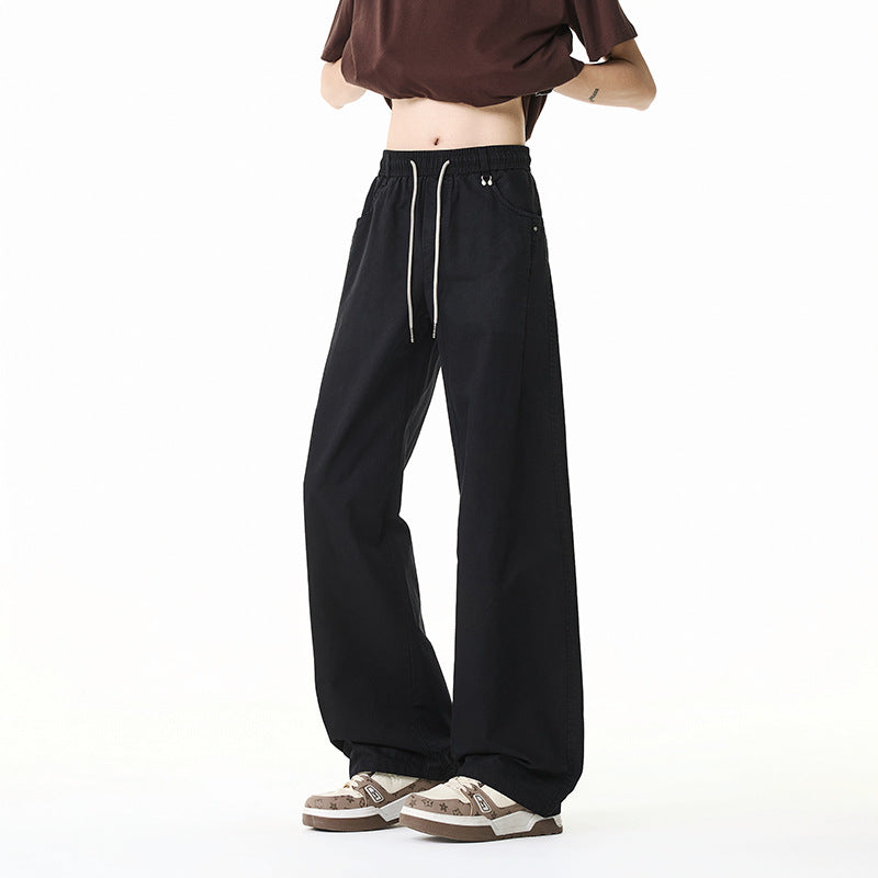 Damen Weite Baumwollmix-Hose im Baggy-Cut mit Tunnelzug und Oversized-Bein Mune Fashion