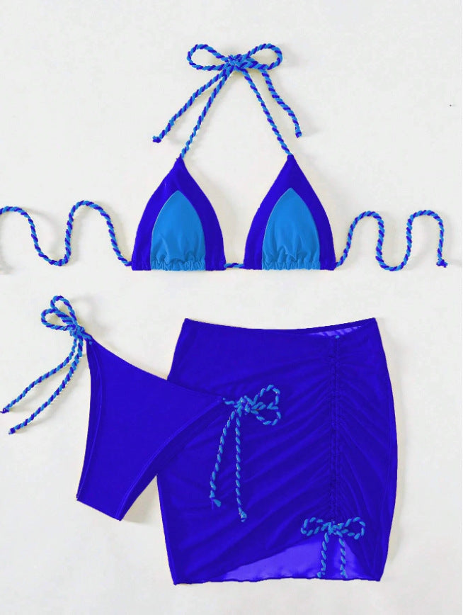 Women's bikini set with modern knot design and figure-hugging skirt Mune Fashion