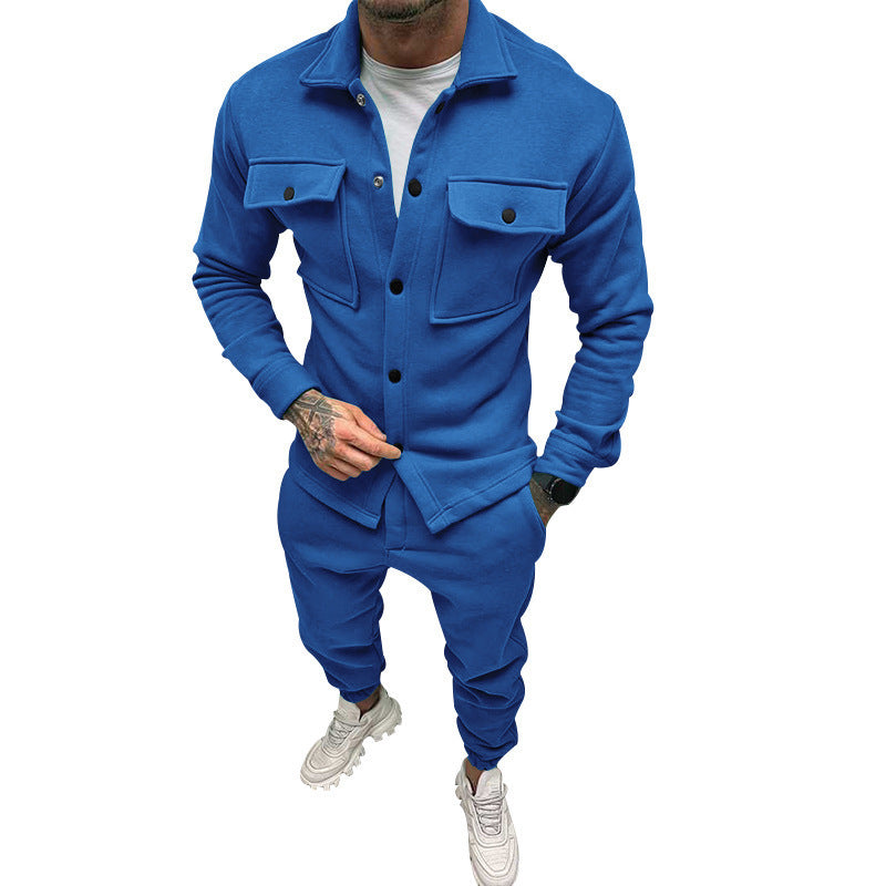 Men's Utility Overshirt made of French Terry with flap pockets and snap button closure Mune Fashion