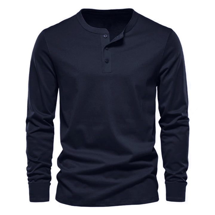 Men's Long Sleeve Henley made of lightweight cotton blend Mune Fashion