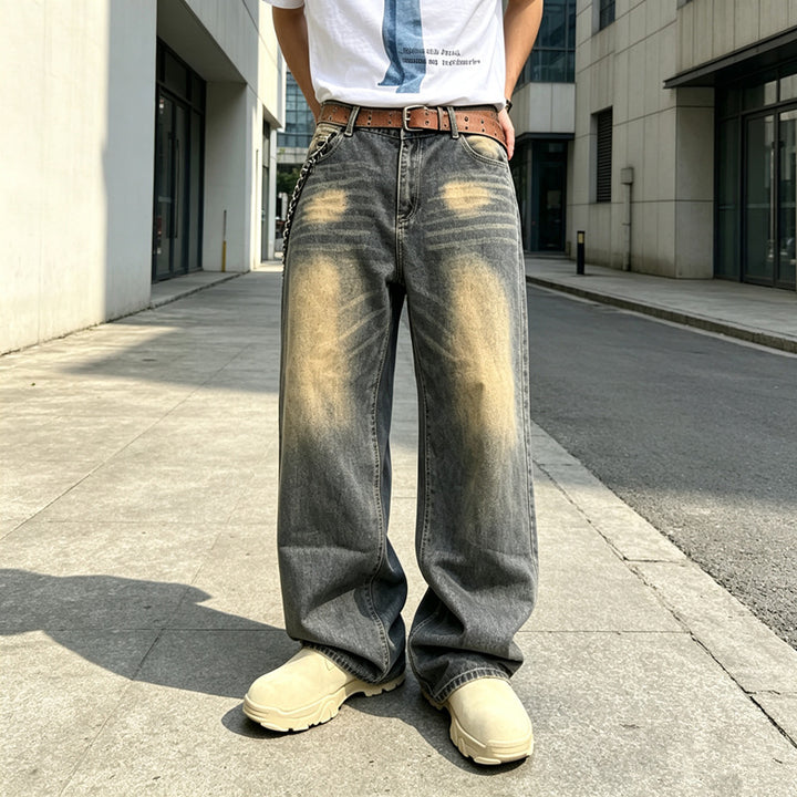 Men Comfortable Wide Cut Jeans Mune Fashion