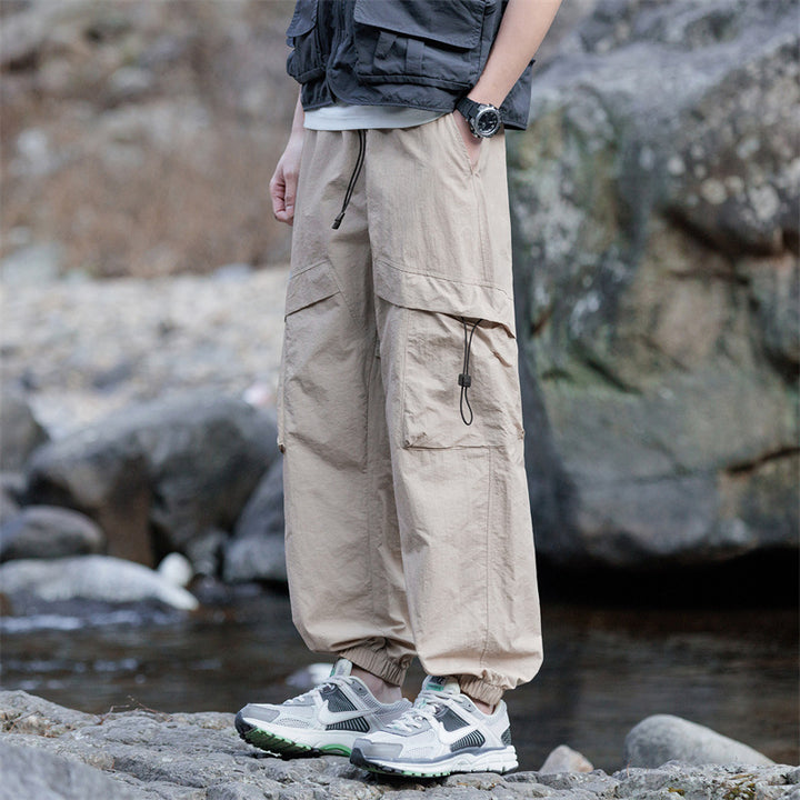 Women's Fashion Cargo Pants with Elastic Waistband Mune Fashion