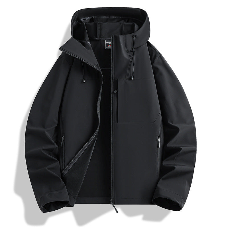Women's lightweight waterproof hooded jacket with breathable coating, zippered pockets, and adjustable cuffs Mune Fashion