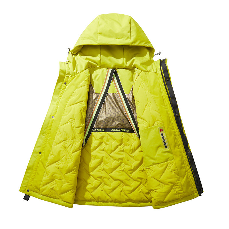 Men's Technical Utility Parka with Hood, multifunctional Front Pockets and Thermal Lining Mune Fashion
