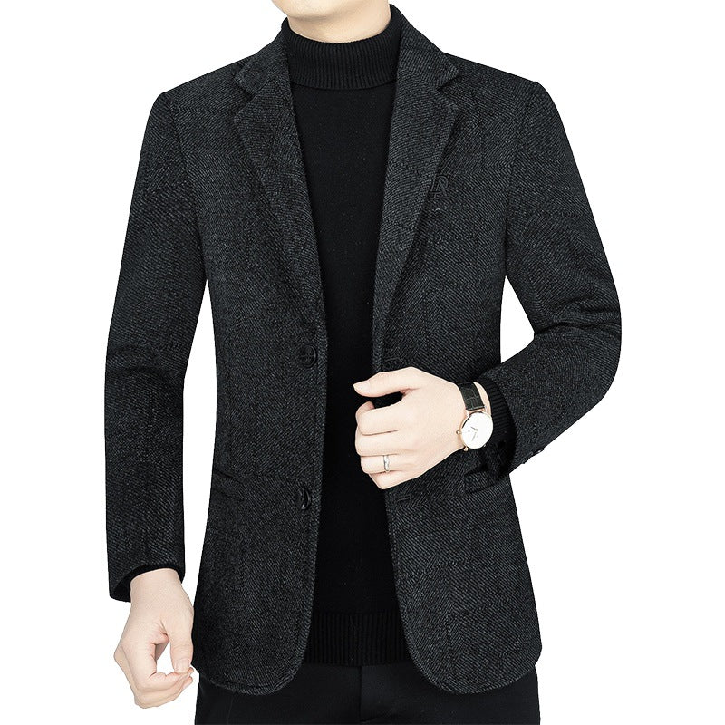 Men's Slim-Fit Blazer made of textured wool blend with light half lining and two-button silhouette Mune Fashion