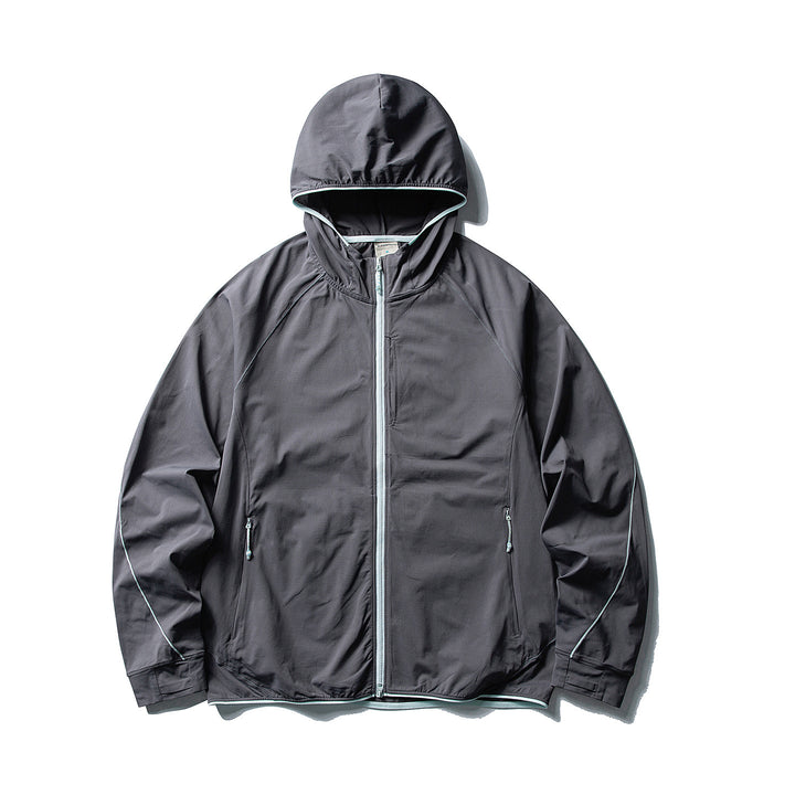 Women's Lightweight Ripstop Outdoor Hoodie Jacket with Raglan Sleeves and Zipper Pockets Mune Fashion