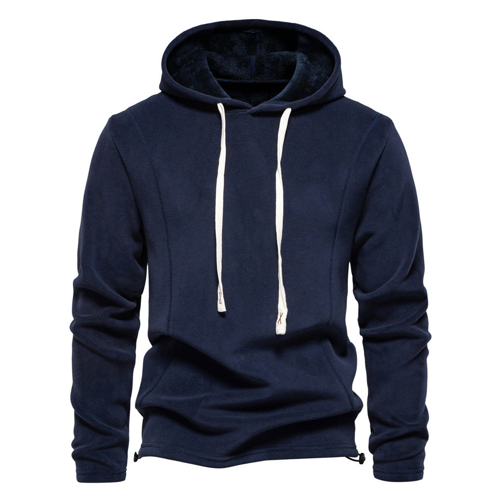 Men's lightweight fleece pullover with short zipper and stand-up collar Mune Fashion
