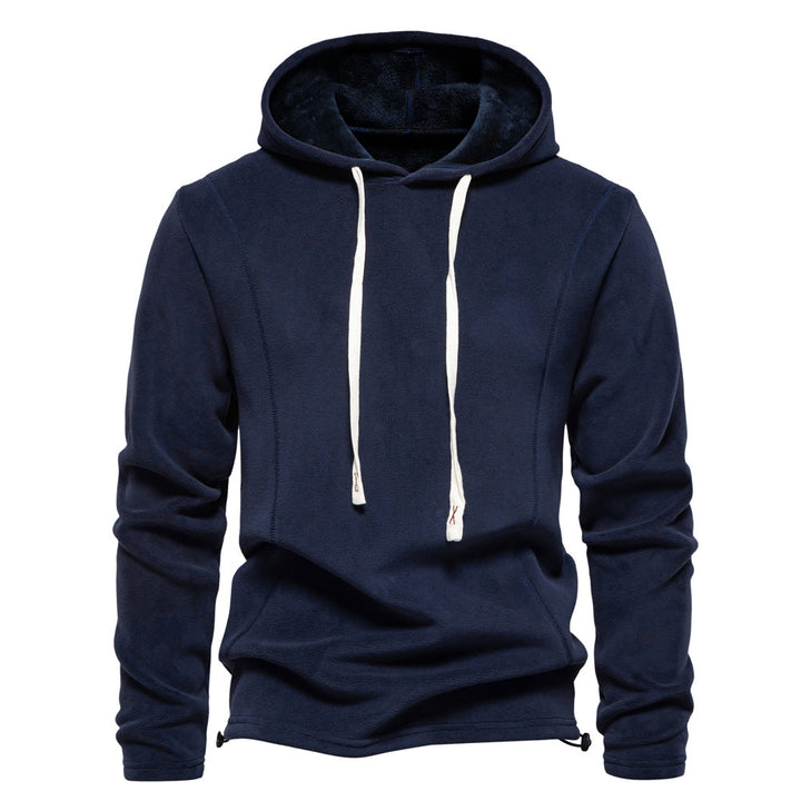 Men's lightweight fleece pullover with short zipper and stand-up collar Mune Fashion
