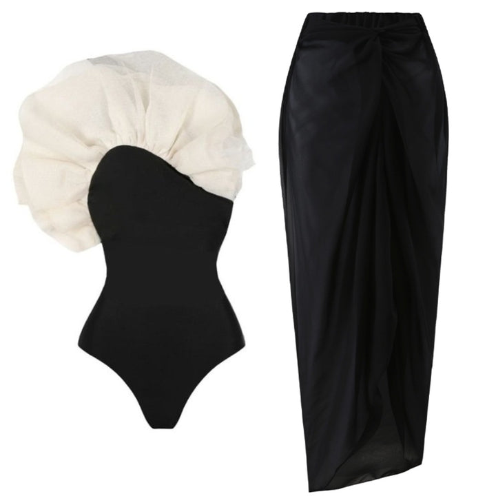 Ladies swimsuit with voluminous ruffle insert Mune Fashion