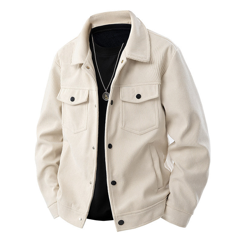 Men Comfortable Cord Jacket Mune Fashion