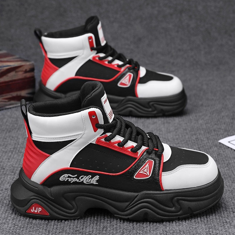 Men's High-Top City Platform Sneakers with sculpted wave sole, padded ankle collar, and grippy off-road traction Mune Fashion