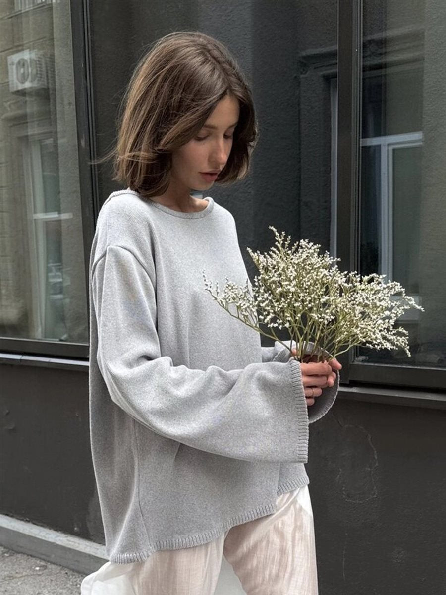 Women's chunky knit hoodie made of pure cotton with drawstring Mune Fashion