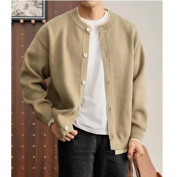Men's Stylish Cardigan with Round Neckline Mune Fashion