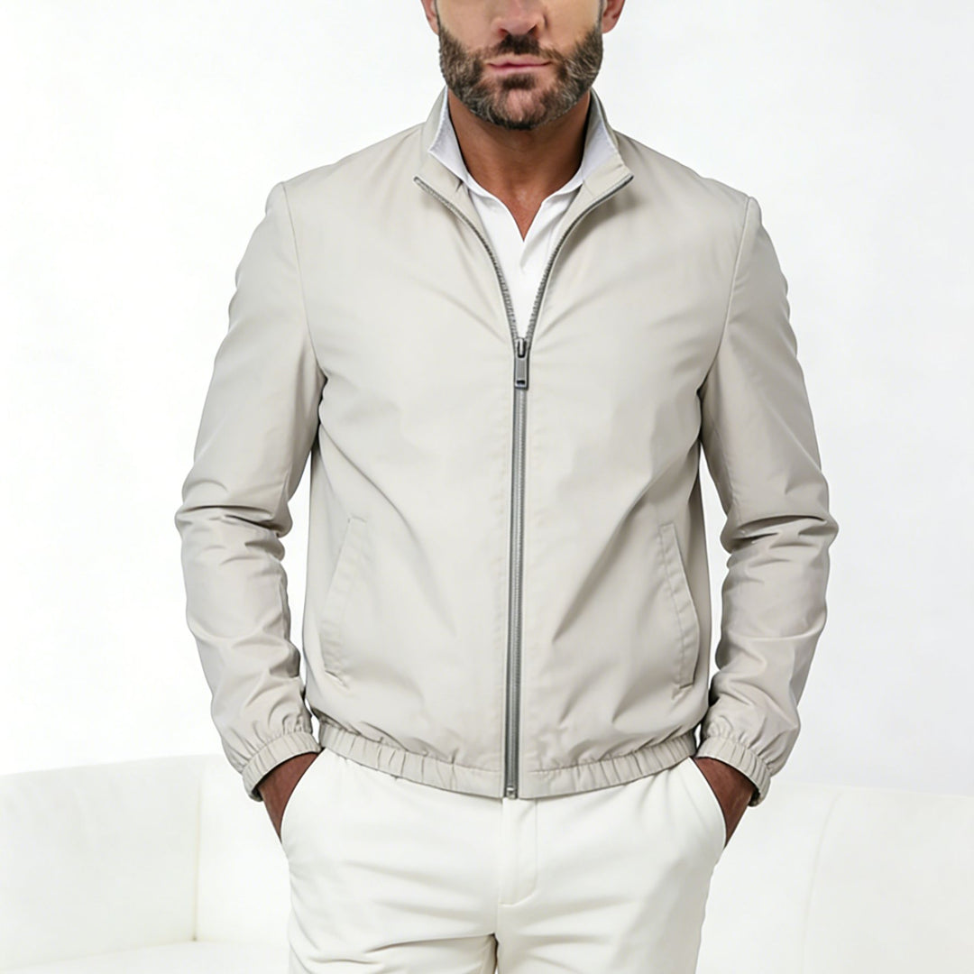 Men's Light Zip Transition Jacket with Stand Collar and Minimal Seams Mune Fashion
