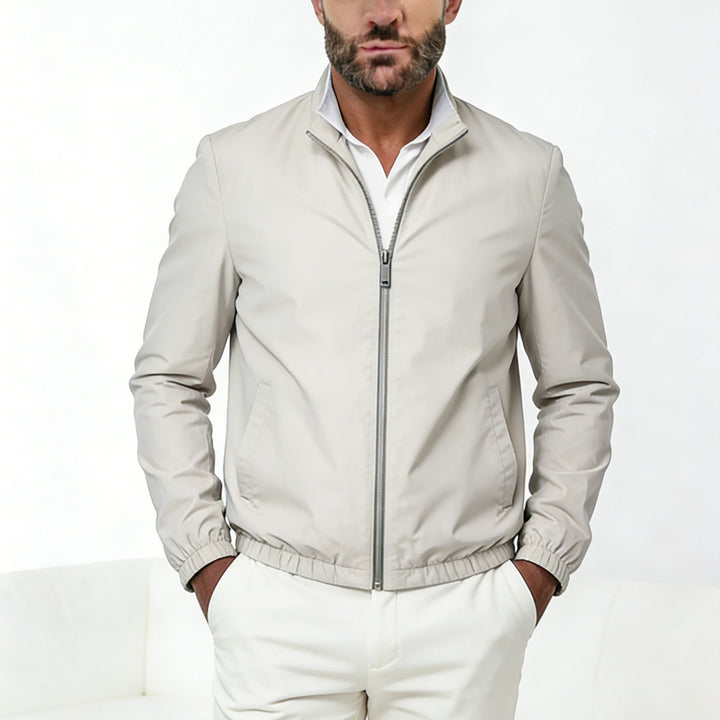 Men's Light Zip Transition Jacket with Stand Collar and Minimal Seams Mune Fashion