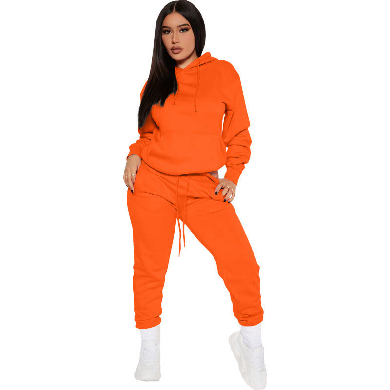 Women's two-piece lounge set with hoodie and high-waist jogging pants made of soft French Terry Mune Fashion