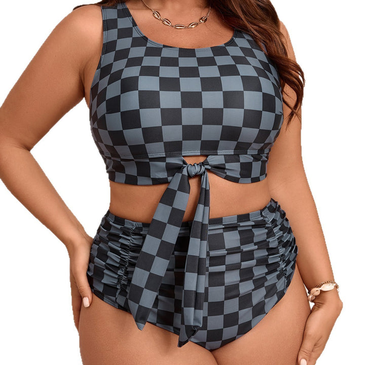 Ladies Cropped Swim Top with High-Cut Bottom Mune Fashion