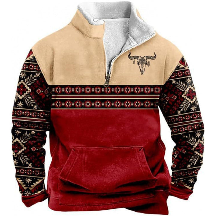 Men's Warming Fleece Pullover with Stand-Up Collar Mune Fashion