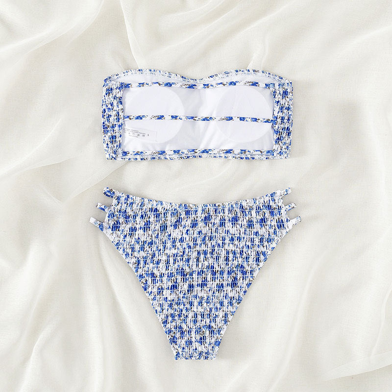 Women's bandeau bikini with trendy ruffle design and elastic high cut Mune Fashion