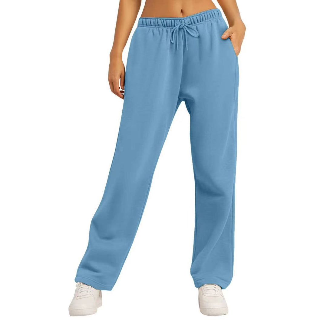 Women's wide High-Waist loungewear jogging pants with elastic waistband drawstring and side pockets Mune Fashion