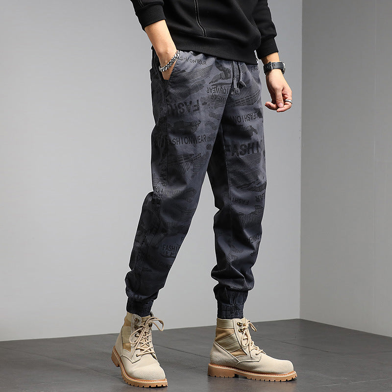 Herren Cargohose im Joggerstil mit Camouflage‑Print, Elastischem Tunnelzugbund und Klappentaschen Mune Fashion