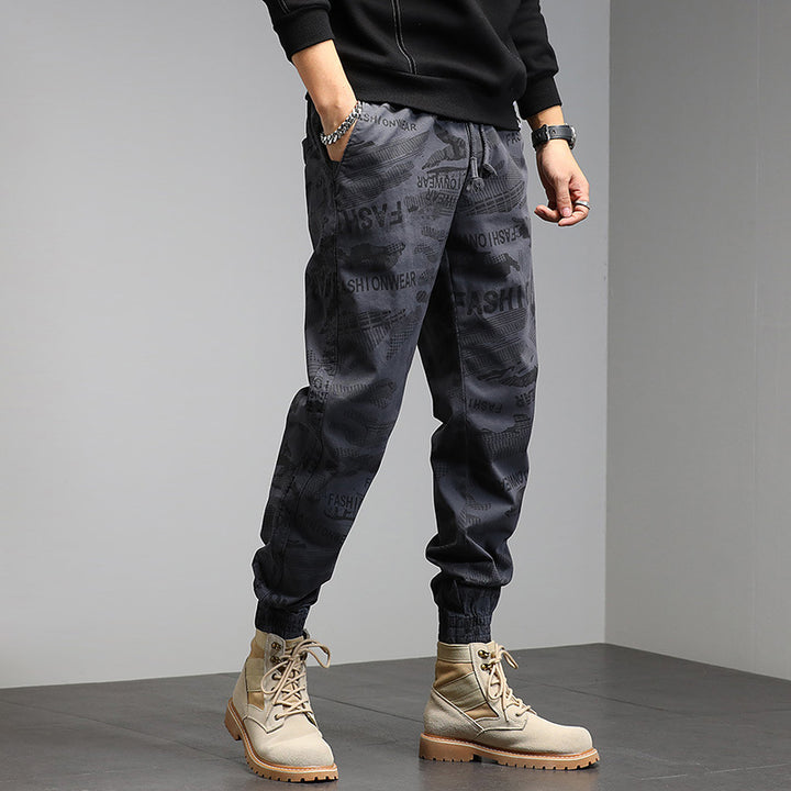 Herren Cargohose im Joggerstil mit Camouflage‑Print, Elastischem Tunnelzugbund und Klappentaschen Mune Fashion
