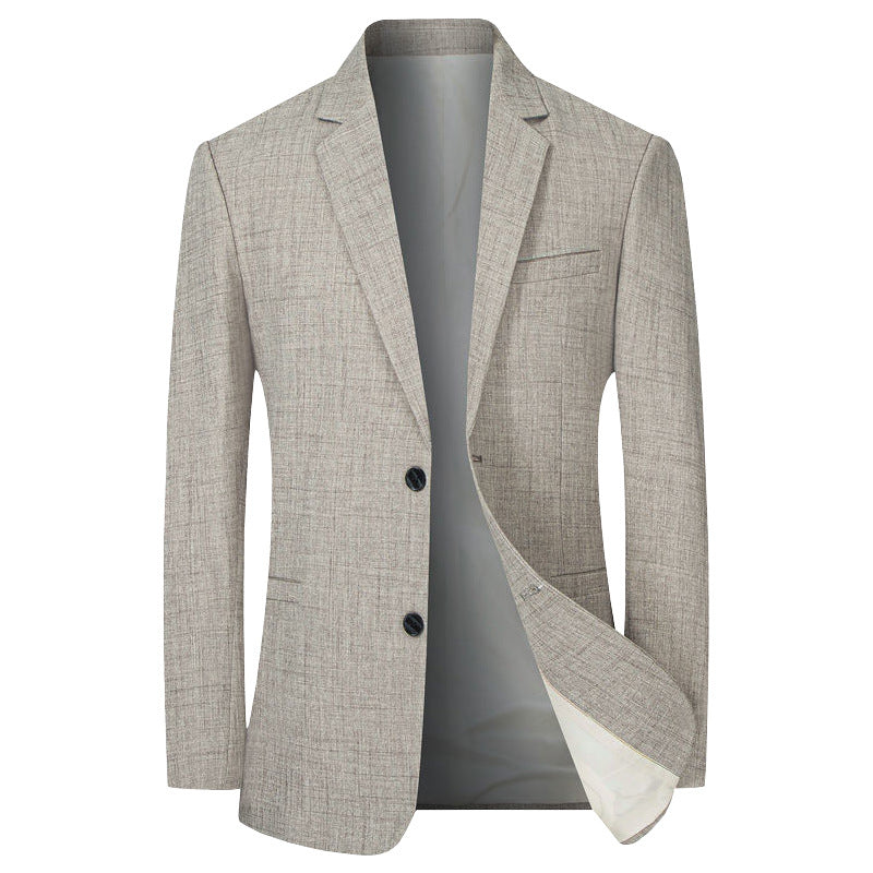 Men's Lightweight Linen Blazer Slim-Fit Two-Button Jacket Breathable Mune Fashion