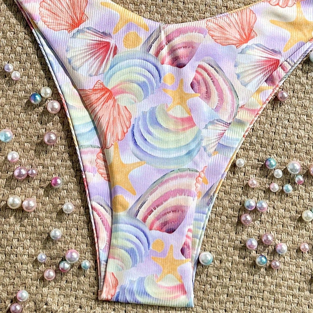Ladies triangle bikini with maritime shell pattern Mune Fashion