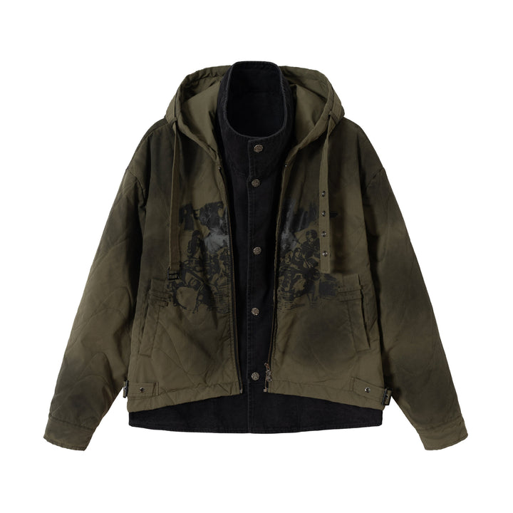 Men's Short Field Parka with modular inner lining, hood, and cargo pockets Mune Fashion