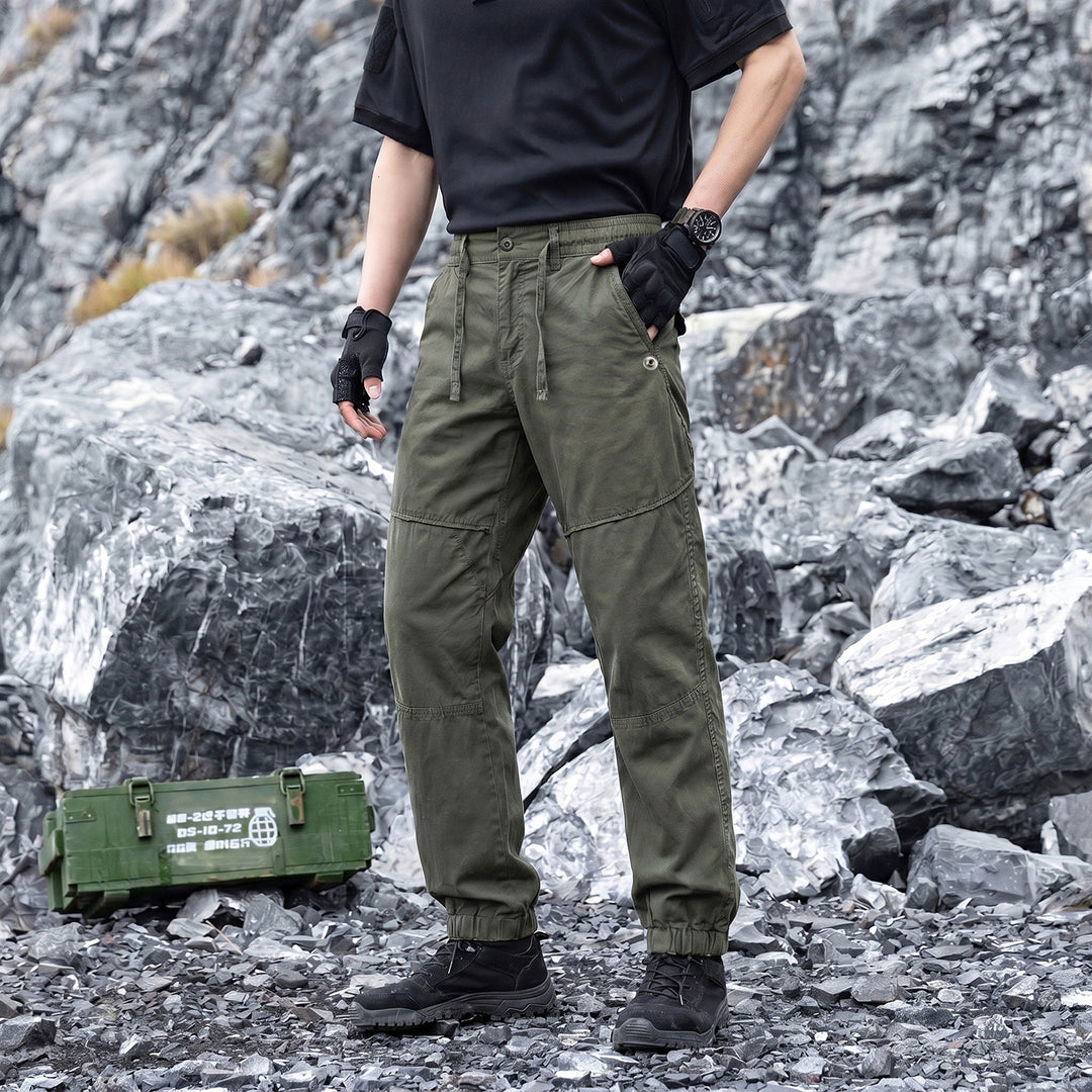 Herren Leichte Cargo-Jogginghose mit Tunnelzug, Kniepasse und elastischen Bündchen Mune Fashion