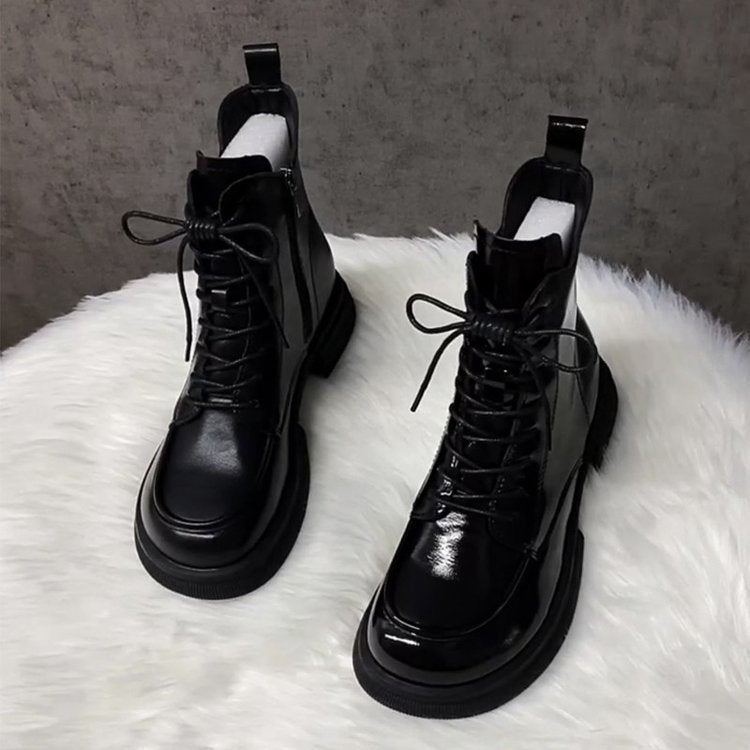 Ladies fashionable and comfortable leather ankle boots Mune Fashion