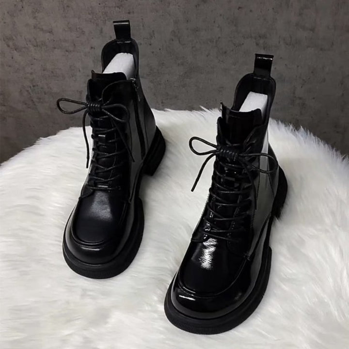 Ladies fashionable and comfortable leather ankle boots Mune Fashion